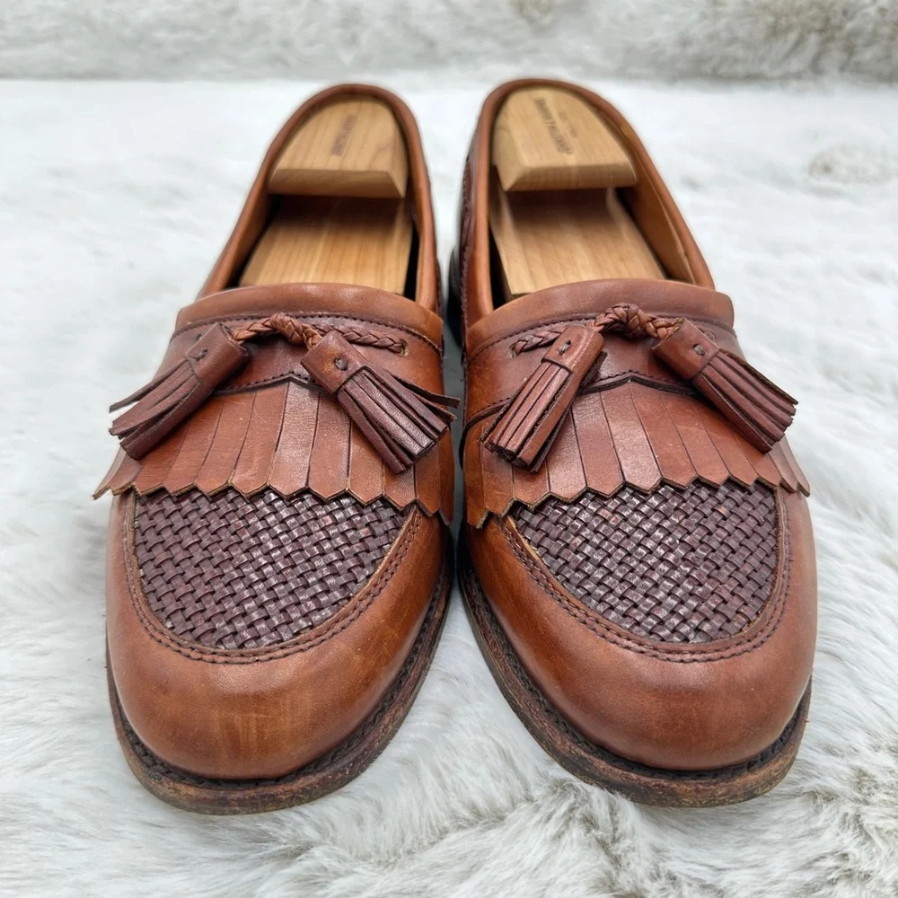 Allen Edmonds Cody‎ Woven Loafers Shoes Mens Size 11 B Black Leather